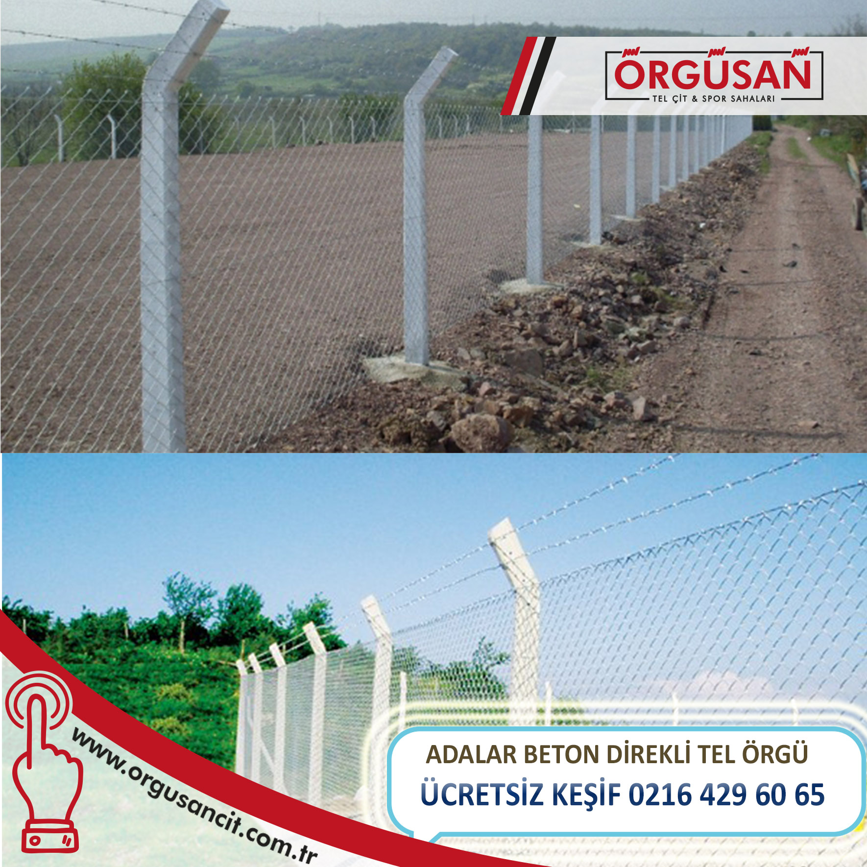 ADALAR BETON DİREKLİ TEL ÇİT